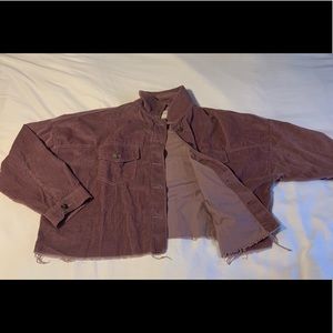 Purple Cropped Corduroy Jacket